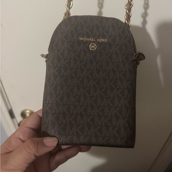 Michael Kors Dark Brown Mini Bag with Gold Accents - Picture 1 of 4